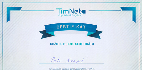 Certifikát - TIMNET